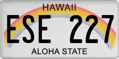 HI license plate ESE227
