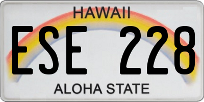 HI license plate ESE228