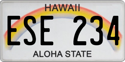 HI license plate ESE234