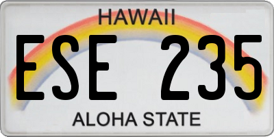 HI license plate ESE235