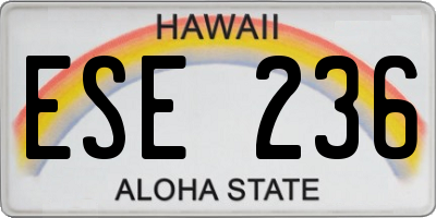 HI license plate ESE236