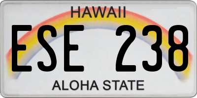 HI license plate ESE238