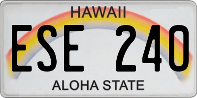 HI license plate ESE240