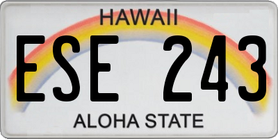 HI license plate ESE243