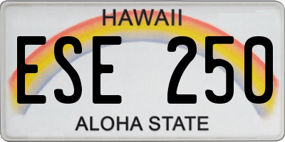 HI license plate ESE250