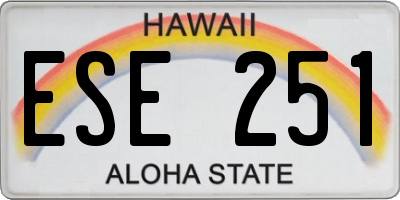 HI license plate ESE251