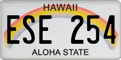HI license plate ESE254