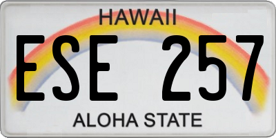 HI license plate ESE257