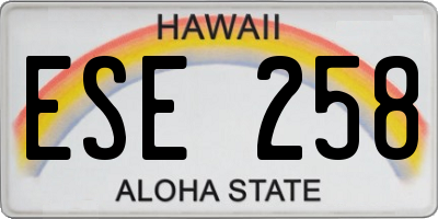 HI license plate ESE258