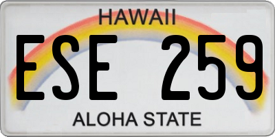HI license plate ESE259