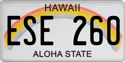HI license plate ESE260