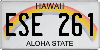 HI license plate ESE261