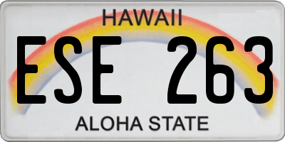 HI license plate ESE263