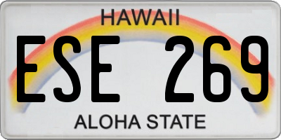 HI license plate ESE269