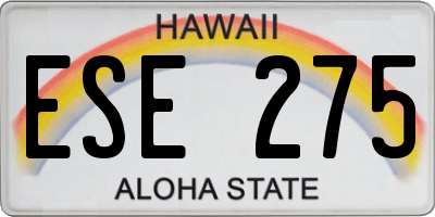 HI license plate ESE275