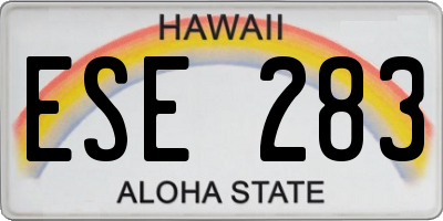 HI license plate ESE283