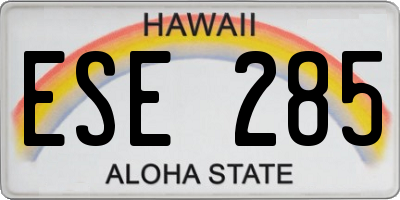 HI license plate ESE285