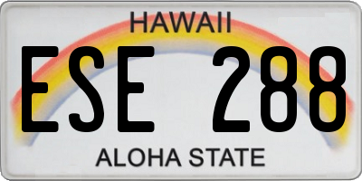 HI license plate ESE288