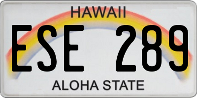 HI license plate ESE289