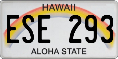 HI license plate ESE293