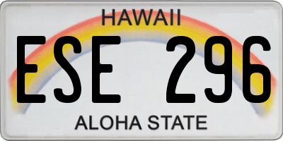 HI license plate ESE296