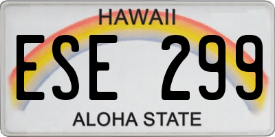 HI license plate ESE299