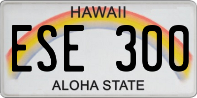 HI license plate ESE300