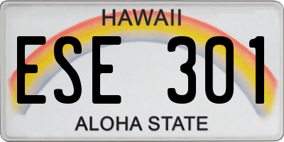 HI license plate ESE301