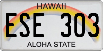 HI license plate ESE303
