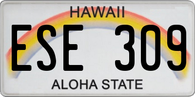 HI license plate ESE309