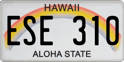 HI license plate ESE310