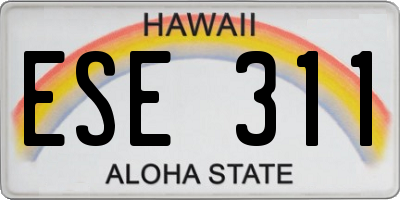 HI license plate ESE311