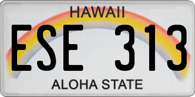 HI license plate ESE313