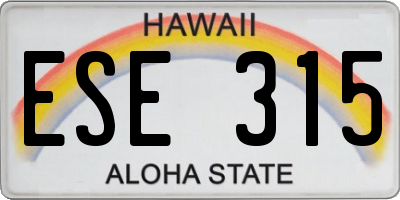 HI license plate ESE315
