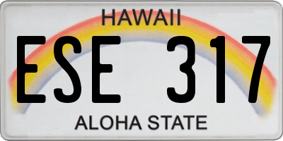 HI license plate ESE317