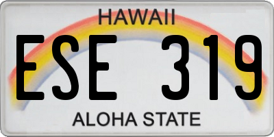 HI license plate ESE319