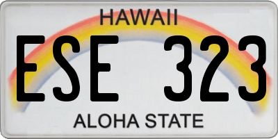 HI license plate ESE323