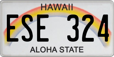HI license plate ESE324