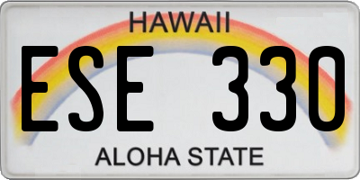 HI license plate ESE330