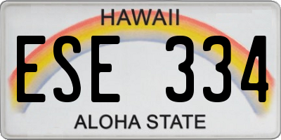 HI license plate ESE334