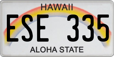 HI license plate ESE335