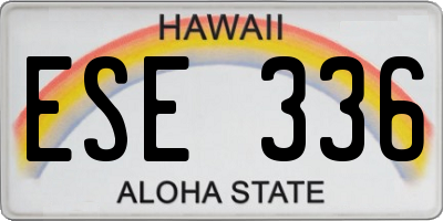HI license plate ESE336
