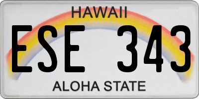 HI license plate ESE343