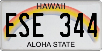 HI license plate ESE344