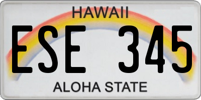 HI license plate ESE345