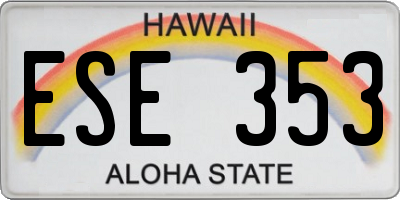 HI license plate ESE353
