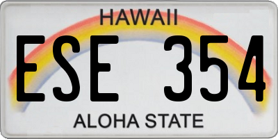 HI license plate ESE354