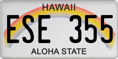 HI license plate ESE355