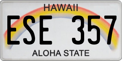 HI license plate ESE357