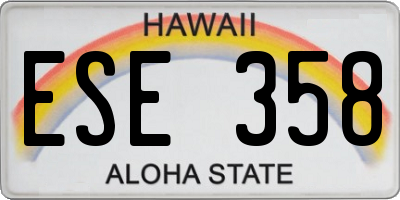 HI license plate ESE358